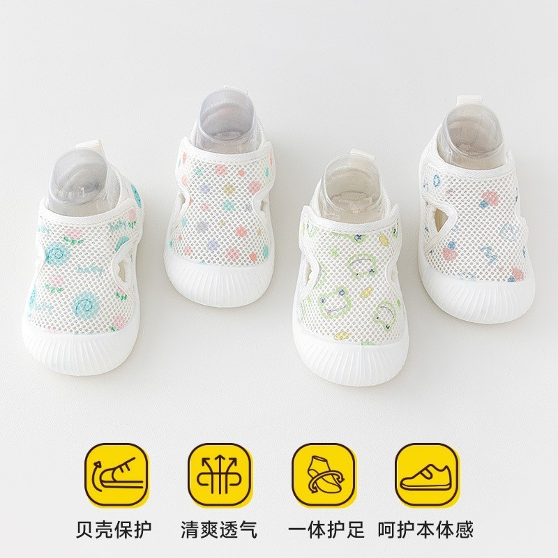 25夏季新款宝宝鞋婴儿0—3岁防掉学步鞋漏网透气软底童鞋厂家图2