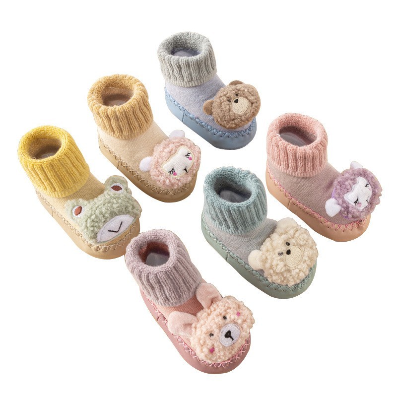 秋冬毛圈加厚保暖地板袜婴儿防滑隔凉宝宝中筒袜子鞋儿童学步鞋袜图4