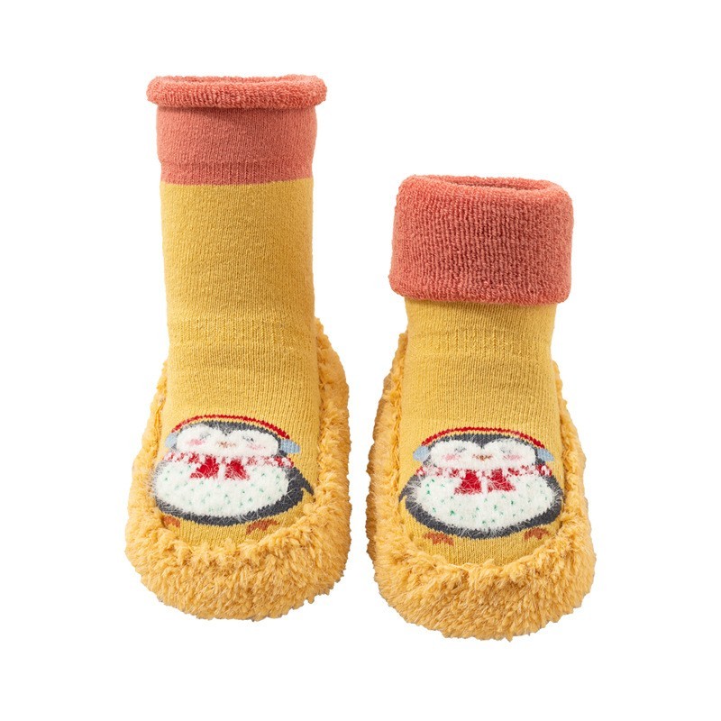 宝宝学步鞋袜冬加厚加绒防滑底儿童袜子婴儿地板袜中筒地板鞋男女图5