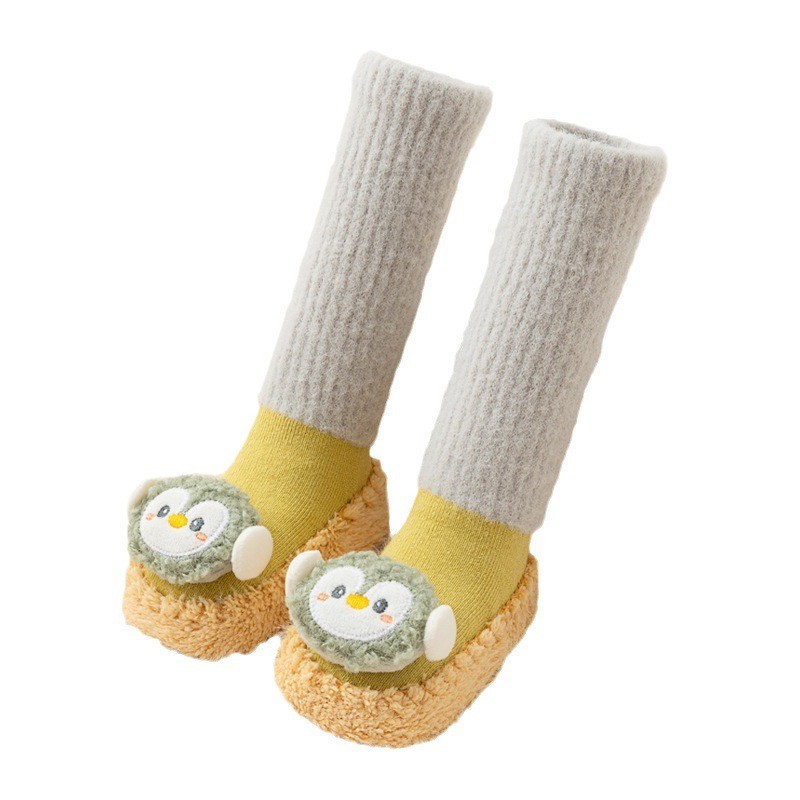 婴儿长筒袜秋冬款加绒加厚儿童袜子卡通高筒防滑袜宝宝学步地板袜图5