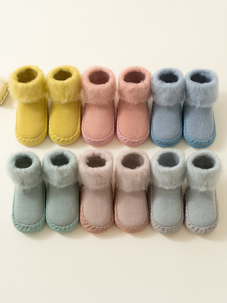 25冬季儿童中筒地板袜宝宝加厚加绒学步袜室内防滑软底婴儿袜子鞋图3