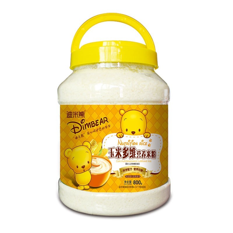 片状800克桶装婴幼儿钙铁锌营养米粉宝宝辅食高铁高钙米粉米糊图3