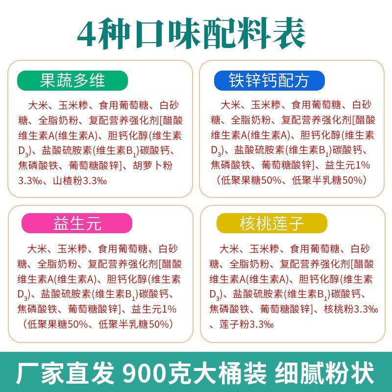 婴幼儿米粉细粉铁锌钙益生元果蔬多维核桃莲子片状图3