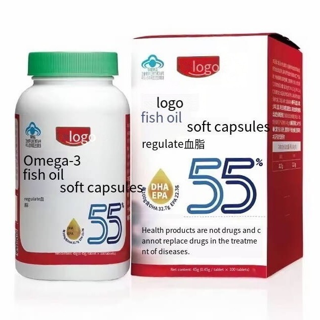 跨境鱼油软胶囊DHA+EPA维生素e血脂调节易吸收蓝帽保健品工厂