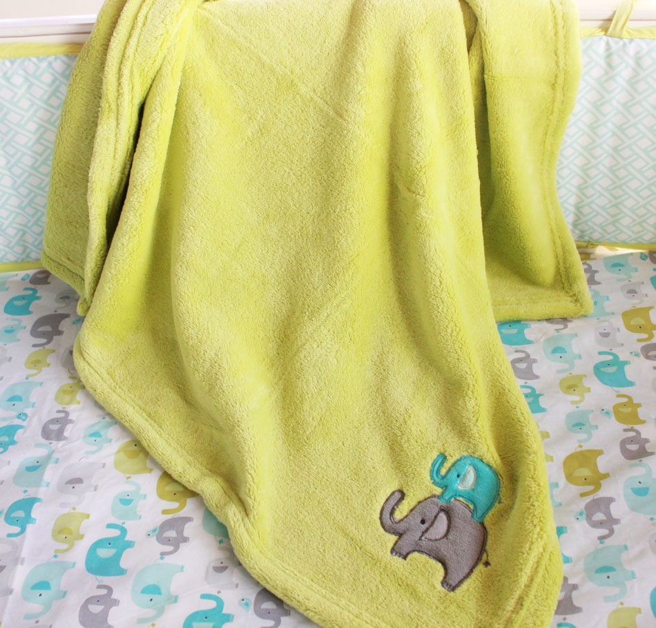 新款卡通清新象园婴幼立体绣花床品五件套图2