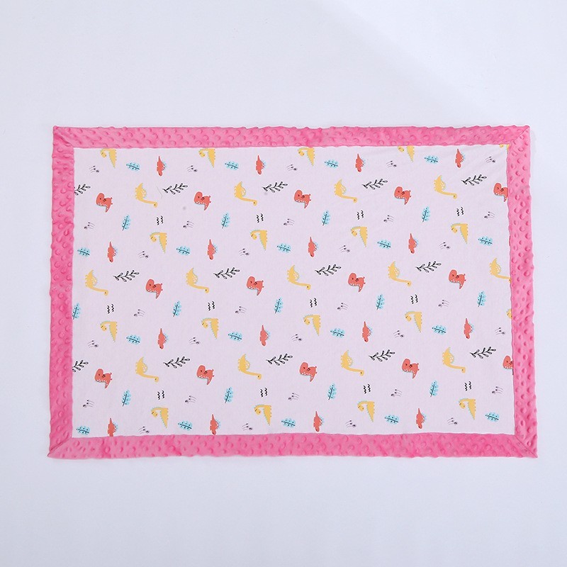 加厚双层儿童卡通羊羔绒毛毯 法兰绒婴儿抱毯 棉布压泡毯厂家