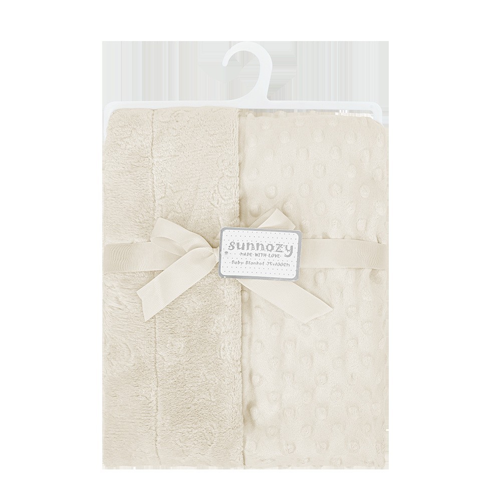 新生儿春秋安抚豆豆毯双面压泡法兰绒婴儿盖毯宝宝外出午睡空调毯图5