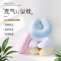 儿童宝宝旅行充气枕头创意卡通脖子护颈枕u型枕
