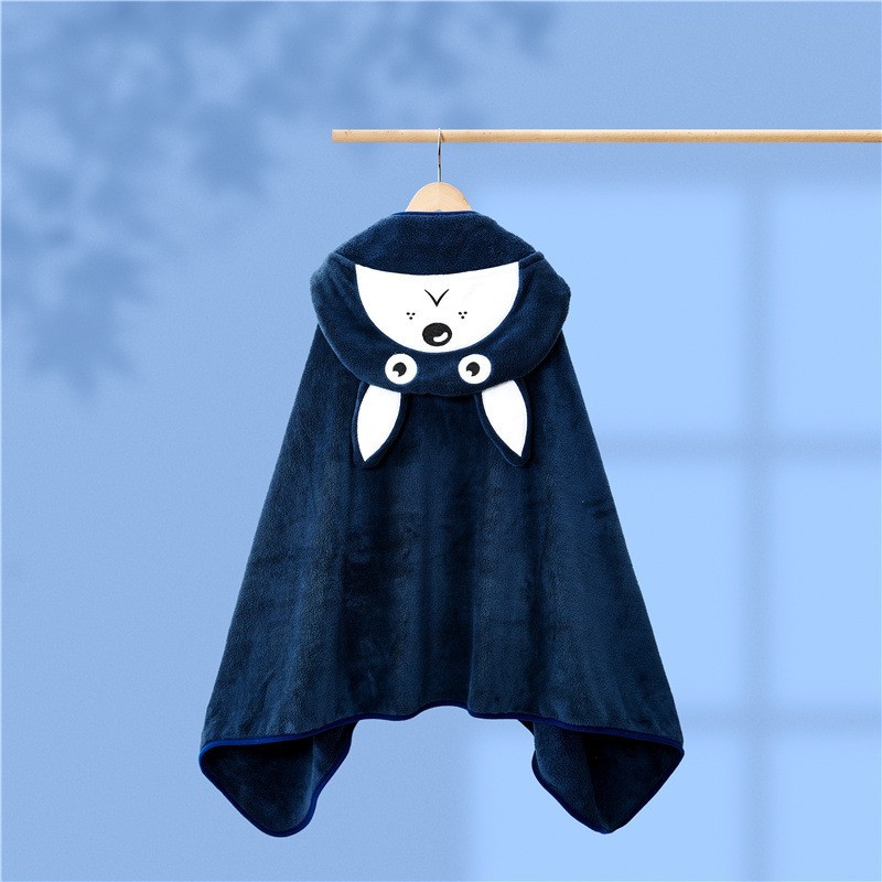 卡通高密珊瑚绒儿童斗篷浴巾擦澡巾婴幼儿浴袍披风卡通可爱图4