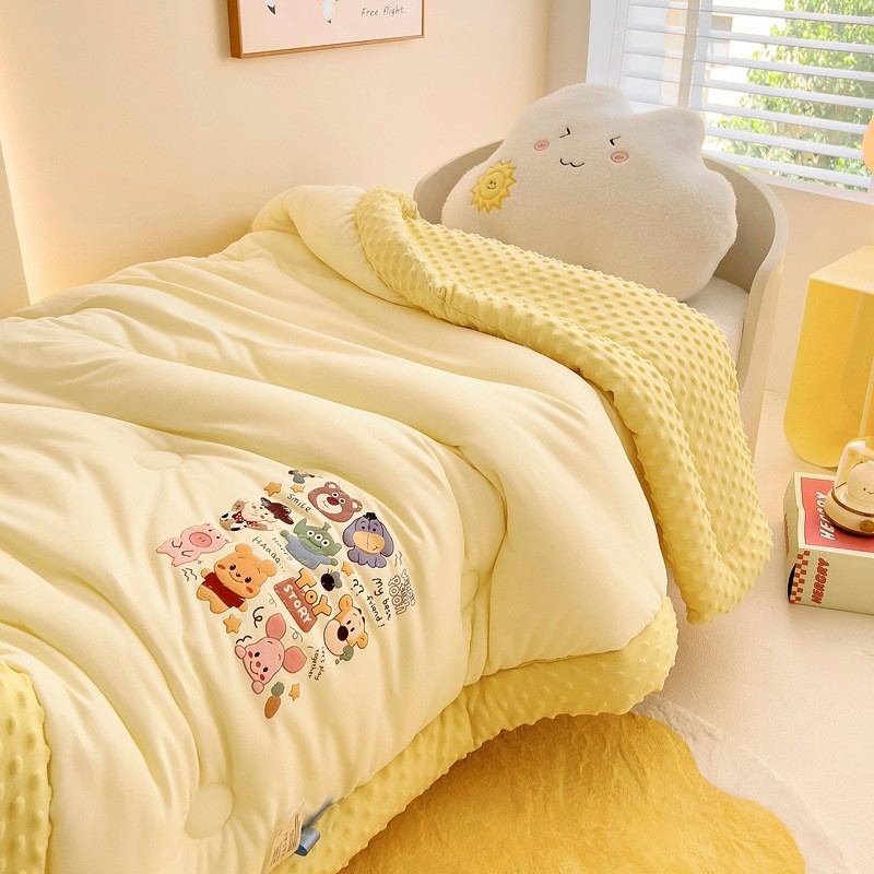 A类母婴级针织棉豆豆被 儿童午睡毯子秋冬儿童被芯幼儿园宿舍被子