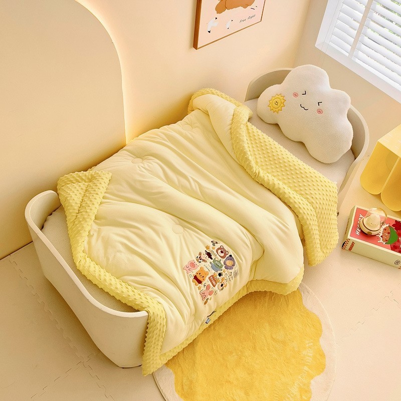 A类母婴级针织棉豆豆被 儿童午睡毯子秋冬儿童被芯幼儿园宿舍被子图2