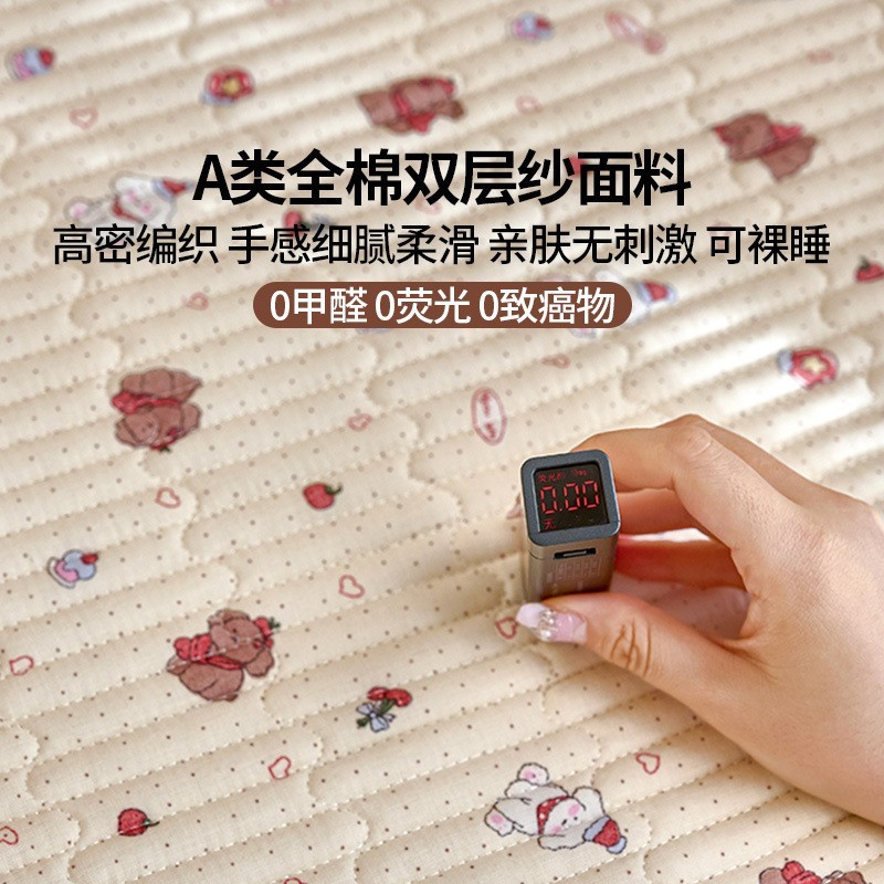 A类儿童床床盖纯棉双层纱幼儿园床护垫小宝宝拼接床软垫褥子图3
