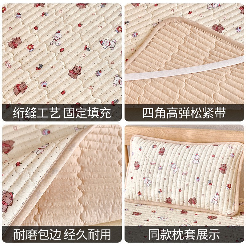 A类儿童床床盖纯棉双层纱幼儿园床护垫小宝宝拼接床软垫褥子图2