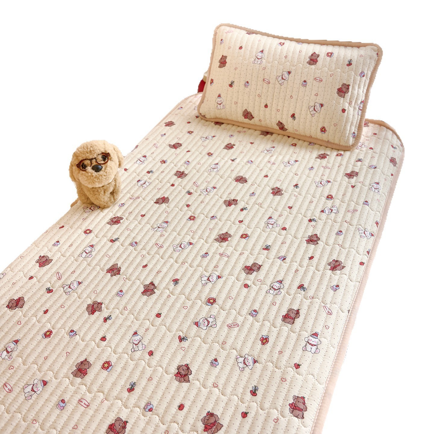 A类儿童床床盖纯棉双层纱幼儿园床护垫小宝宝拼接床软垫褥子图5