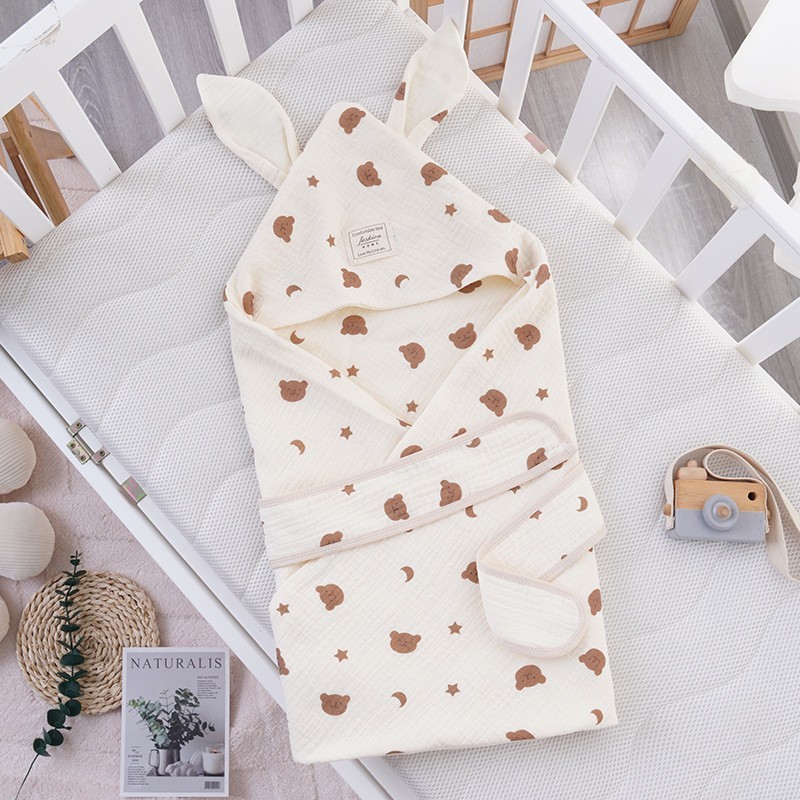 婴幼儿抱被大兔子耳朵新生儿包被襁褓初生宝宝产房小被子四季可用图4