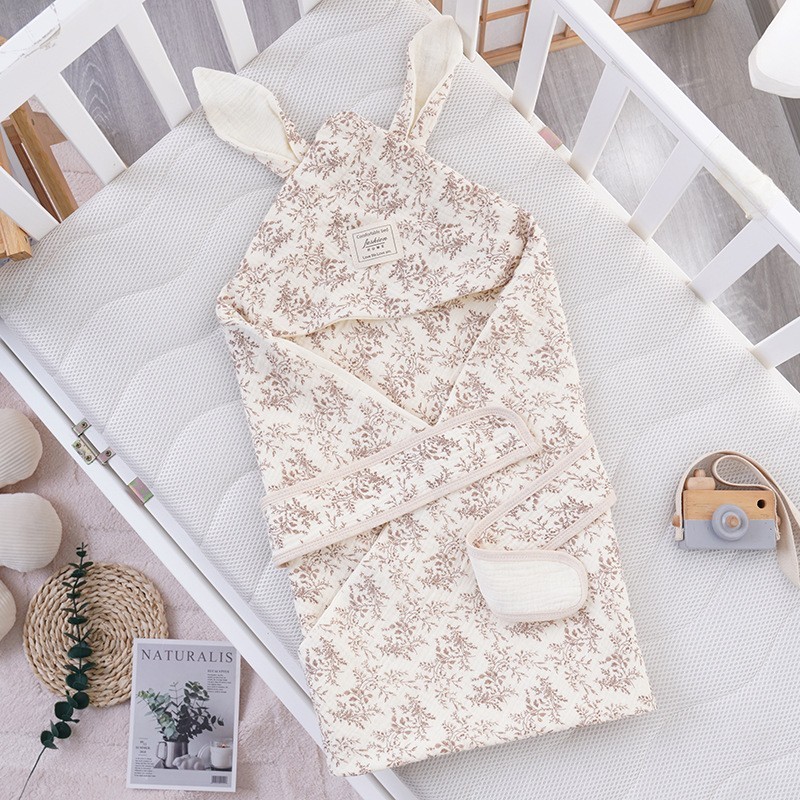 婴幼儿抱被大兔子耳朵新生儿包被襁褓初生宝宝产房小被子四季可用图3