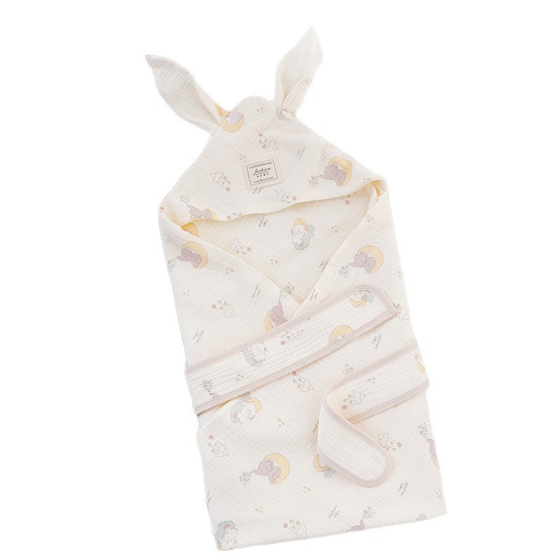 婴幼儿抱被大兔子耳朵新生儿包被襁褓初生宝宝产房小被子四季可用图5