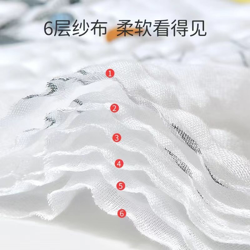婴儿浴巾新生儿纱布a类初生宝宝儿童浴巾纯棉六层高密毛巾被盖毯图3