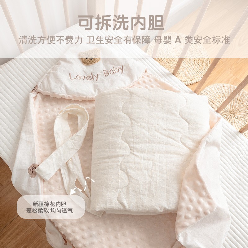 包被婴儿秋冬款纯棉a类新生儿抱被外出襁褓裹巾加厚包单四季通用图3
