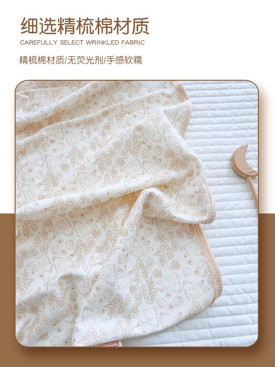 精梳棉包巾新生儿纯棉包单a类初生宝宝产房包巾防惊跳抱包被婴儿图4