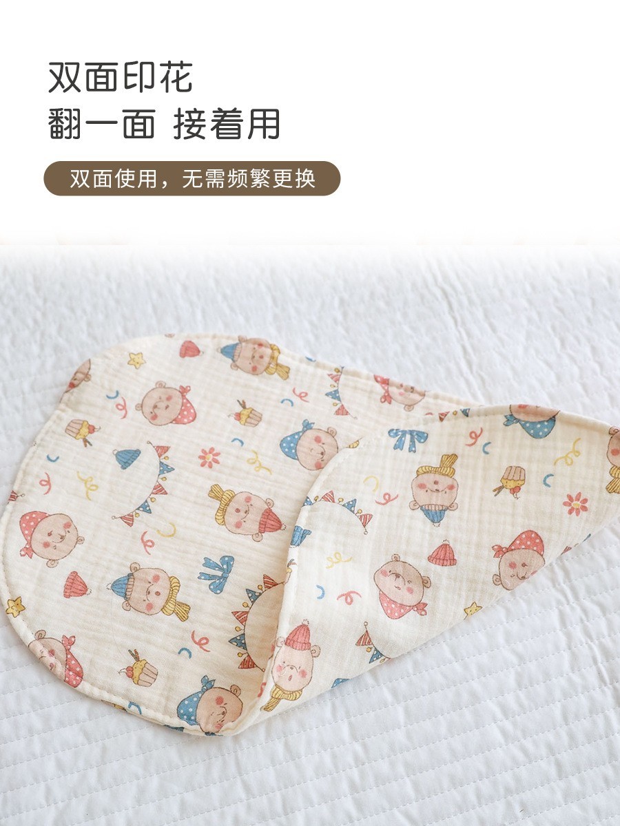 八层纱布云片枕婴儿防吐奶平枕纯棉绉布双面印花四季可用宝宝枕垫图5