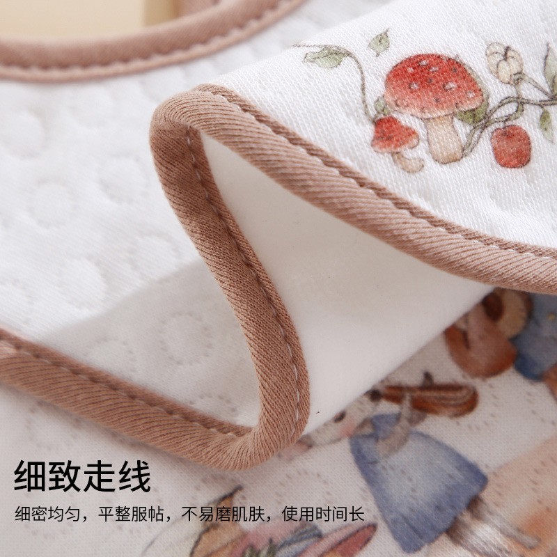 口水巾a类围嘴纯棉防水新生儿宝宝防吐奶口水巾全棉可调节u型围兜图3