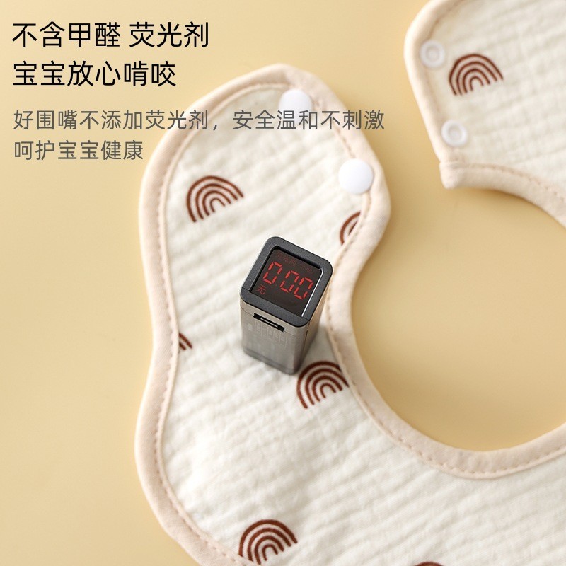 新生婴儿纯棉纱布围嘴口水巾防水可360°旋转防吐奶垫男女宝围兜图4