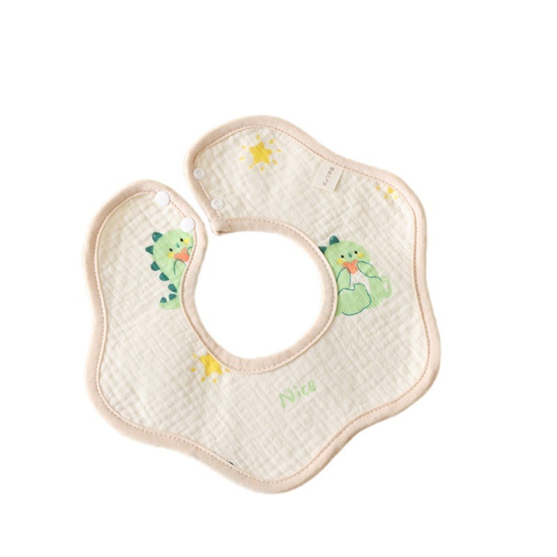 新生婴儿纯棉纱布围嘴口水巾防水可360°旋转防吐奶垫男女宝围兜图5