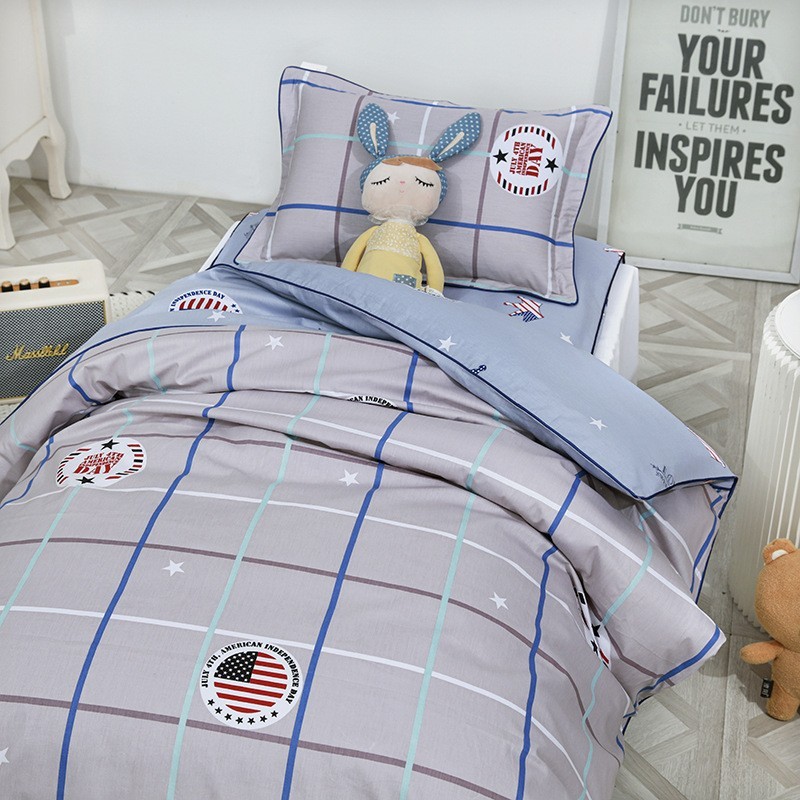 全棉幼儿园床品被子三件套纯棉儿童被褥被套六件套午睡套装