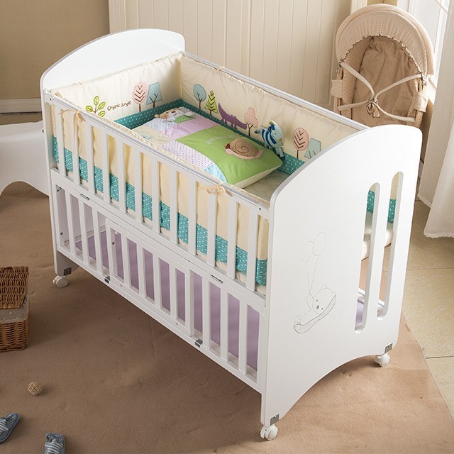 婴儿床宝宝床BB新生儿环保实木多功能儿童床可拼接大床图3