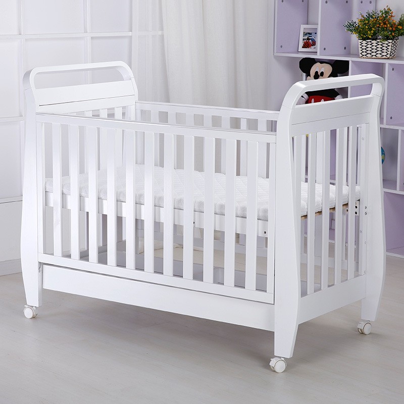 【定制】婴儿床拼接大床欧式移动式新生儿bb儿童床实木多功能小床