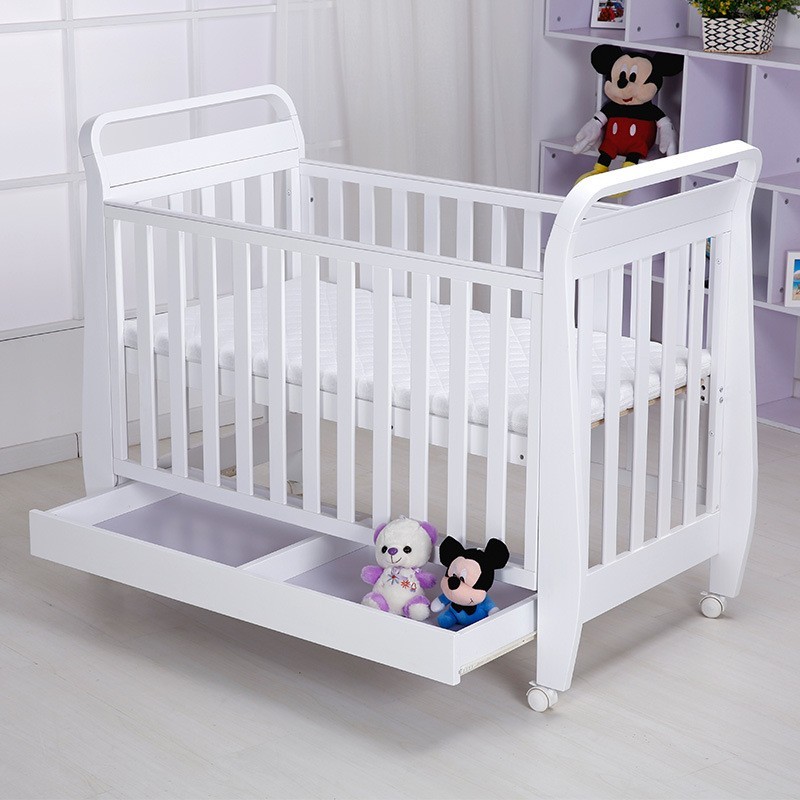 【定制】婴儿床拼接大床欧式移动式新生儿bb儿童床实木多功能小床图2
