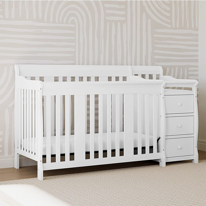 【定制】环保婴儿床带尿布台进口实木多功能儿童床宝宝床转成人床