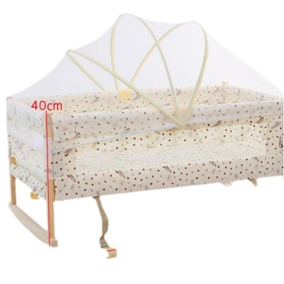 两用挂式实木无漆小摇篮睡篮新生儿摇篮床带蚊帐环保婴儿床图3