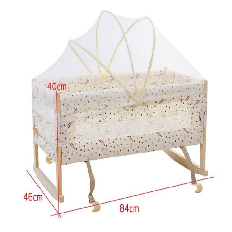 两用挂式实木无漆小摇篮睡篮新生儿摇篮床带蚊帐环保婴儿床图5
