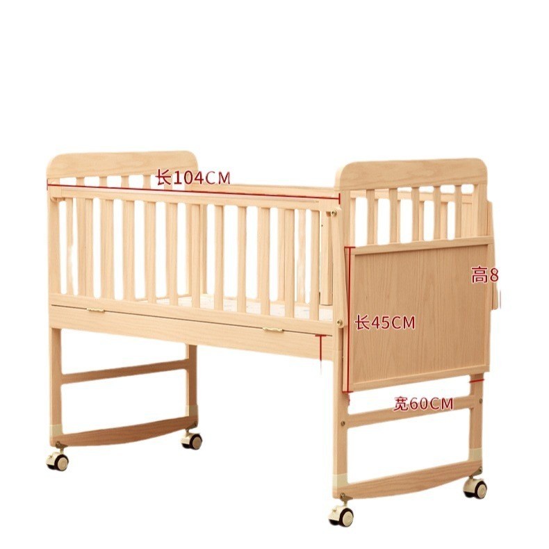 婴儿床宝宝床可移动新生儿童多功能实木摇篮拼接大床图5