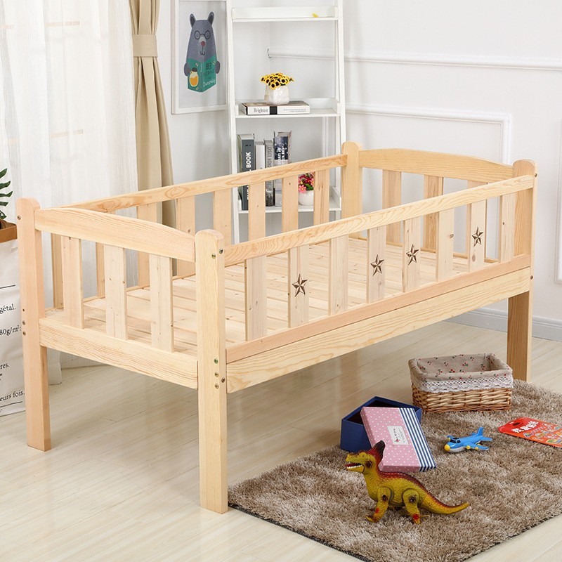 实木儿童床单人床床带护栏小床边床加宽婴儿拼接床实木床儿童房图3