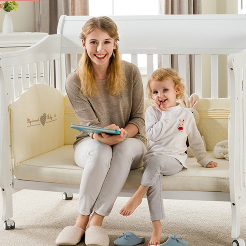 定制加工婴儿床拼接大床新生bb床实木欧式多功能宝宝床松木儿童床图4