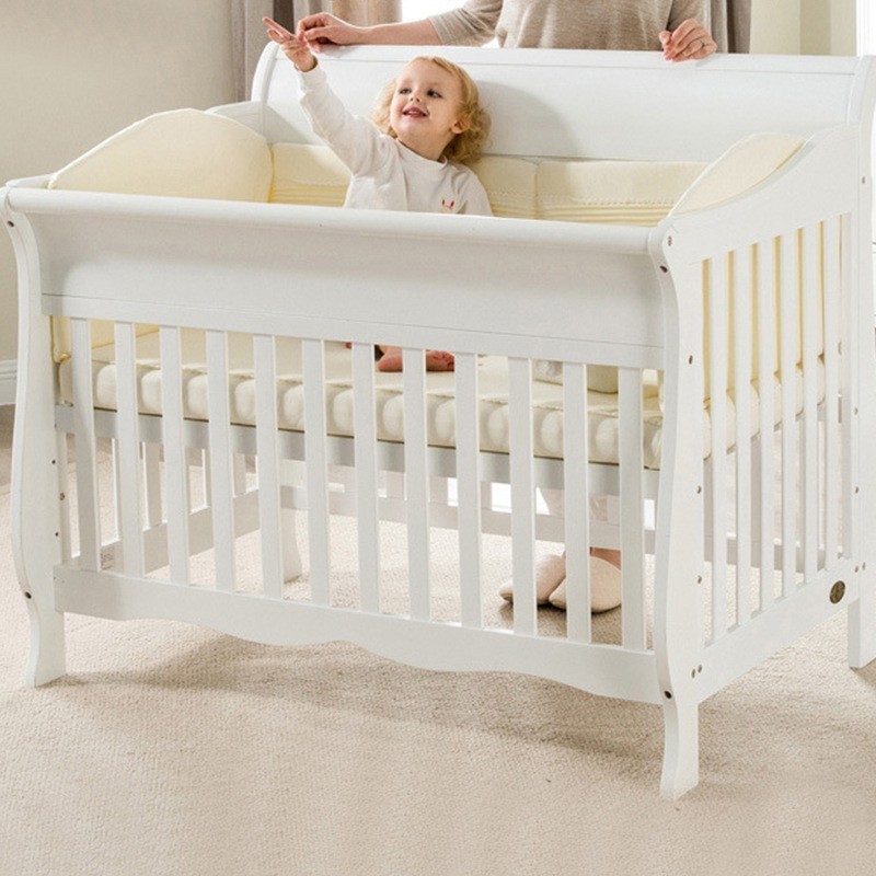 定制加工婴儿床拼接大床新生bb床实木欧式多功能宝宝床松木儿童床图2