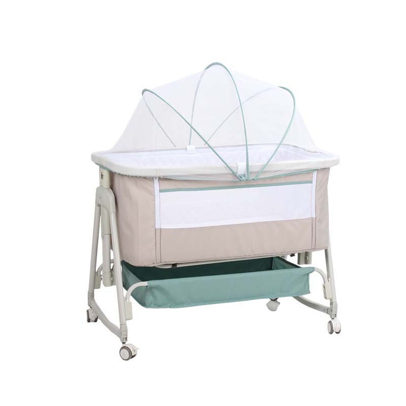 可移动婴儿床可折叠便携式高低调节拼接大床宝宝摇篮床防溢奶bb床图4