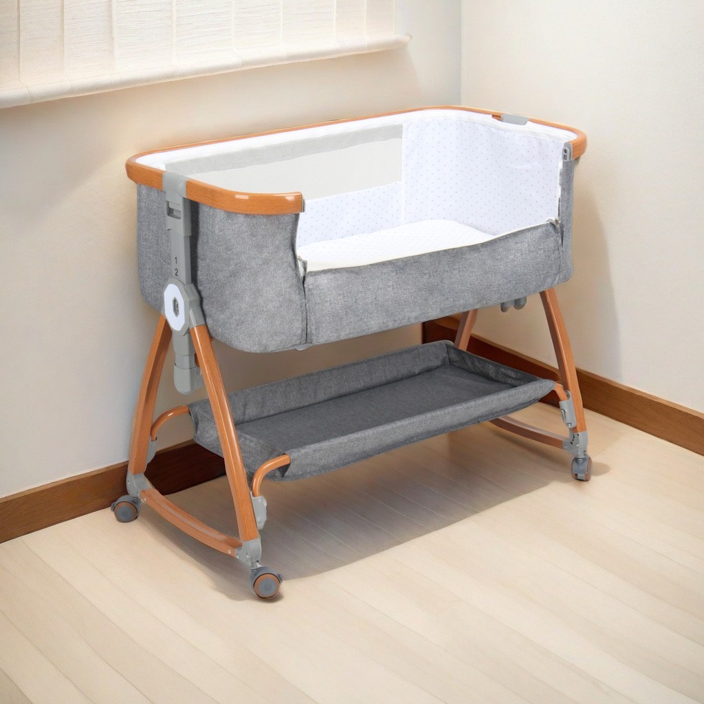 铝合金婴儿床摇篮床可移动便携式折叠多功能宝宝床新生儿拼接大床图2