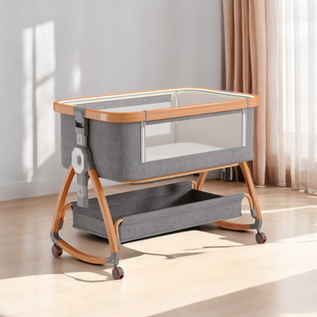 铝合金婴儿床摇篮床可移动便携式折叠多功能宝宝床新生儿拼接大床图5