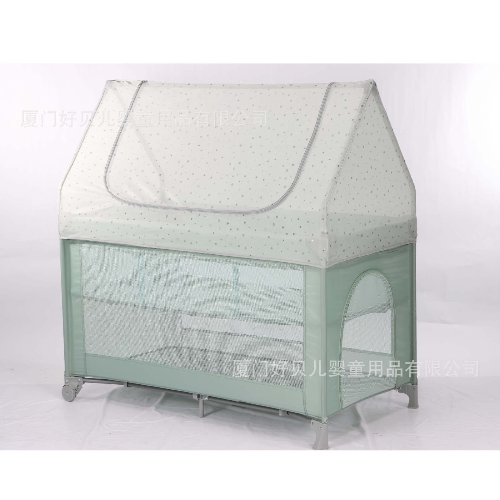 定制多功能便携婴儿床可折叠移动游戏床欧式儿童独立屋蓬房图3