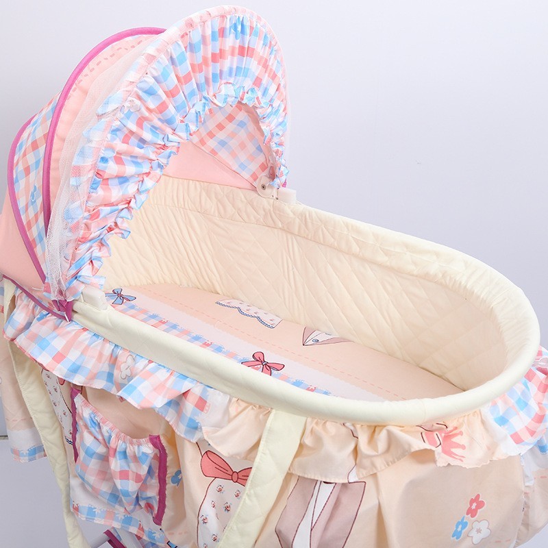 婴儿童床宝宝带滚轮折叠 摇篮防风防晒多功能 蚊帐图3