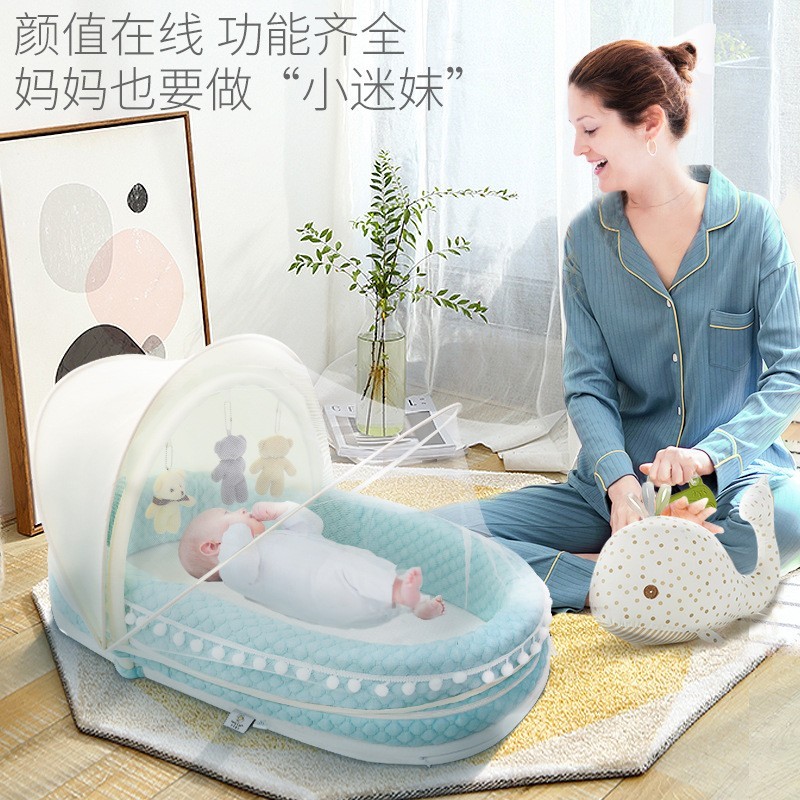 便携式床中床宝宝婴儿床可折叠新生儿睡床可移动仿生bb床上床防压图2