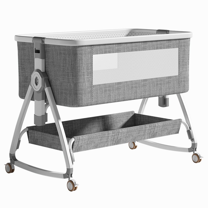 婴儿床多功能移动可折叠尿布台拼接大床跨境便携式bb床摇篮床