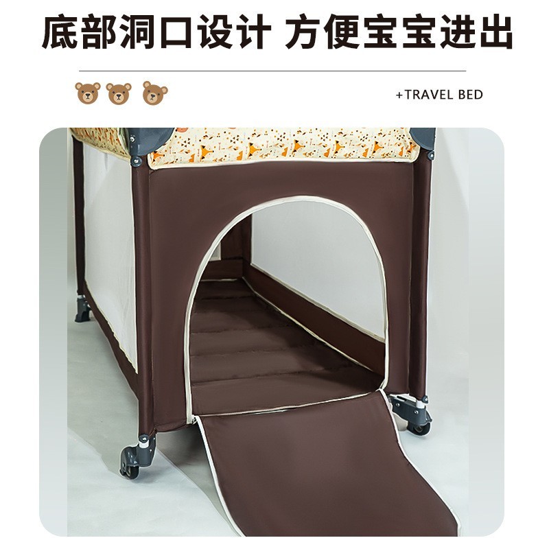 婴儿床多功能儿童床bb床便携式游戏床可折叠新生儿床欧式拼接大床图3