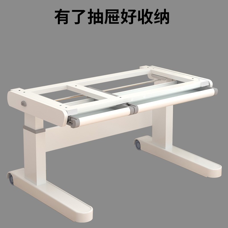 手动升降桌站立式办公桌电脑办公职员手摇写字台桌腿书桌学生家用图3