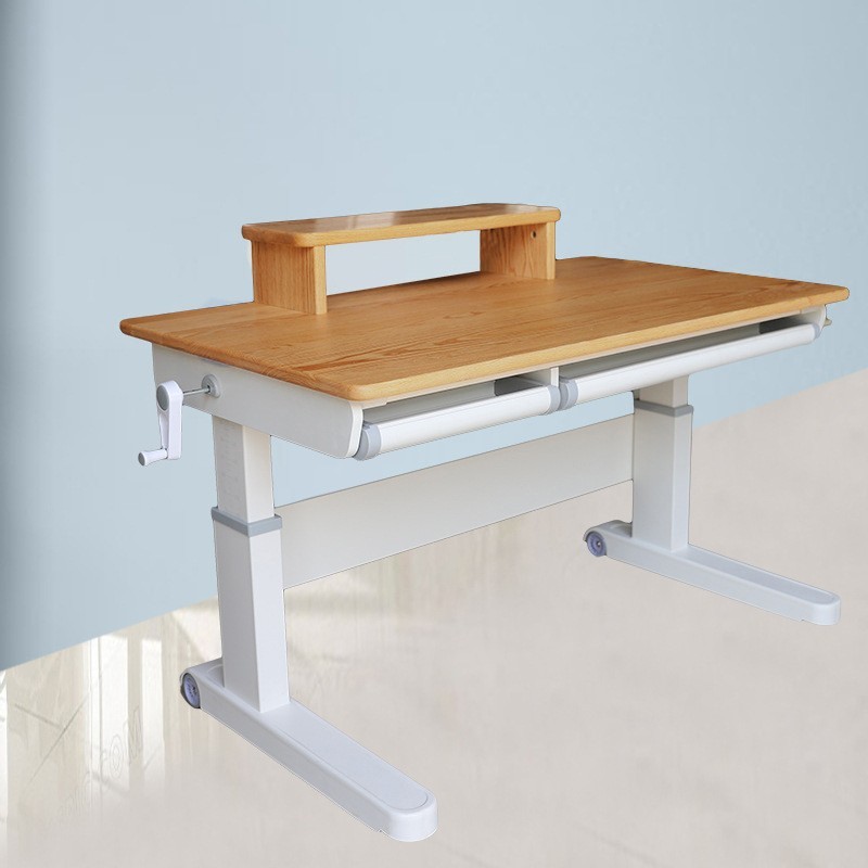可升降实木儿童学习桌家用作业写字桌6-12岁小学生书桌小孩电脑桌图2