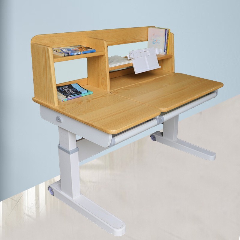 可升降实木儿童学习桌家用作业写字桌6-12岁小学生书桌小孩电脑桌图3
